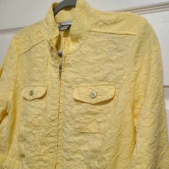 Christopher & Banks Jacket Women's‎ Size M Yellow Design Accents Y2K - Picture 13 of 15